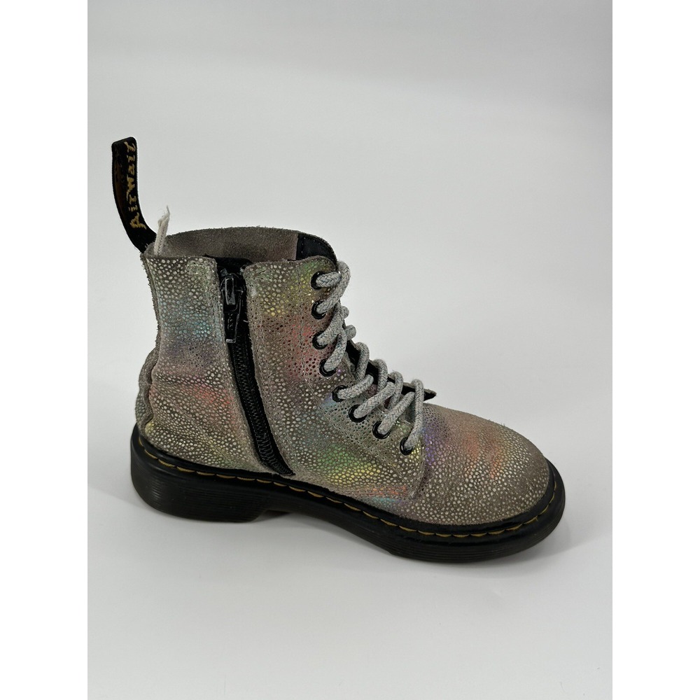 Dr. Martens 1460 Pascal J Rainbow Iridescent Metallic Zip Boots Girls Youth‎ 12 - Picture 6 of 15